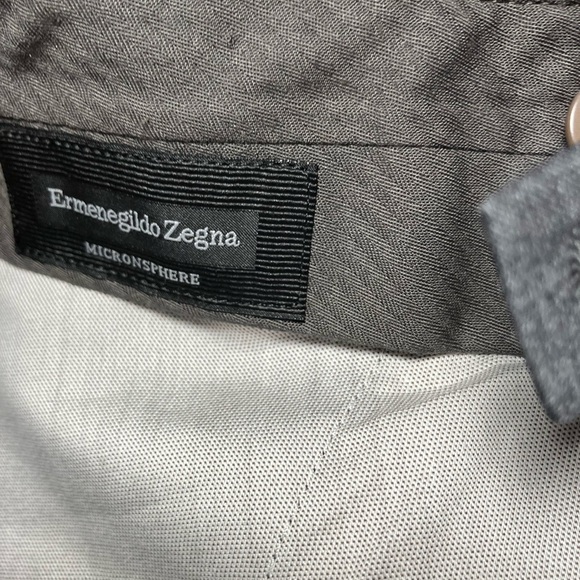 Ermenegildo Zegna Micronsphere Wool Flat
Front Trouser In Grey Size 34 - Picture 2 of 6